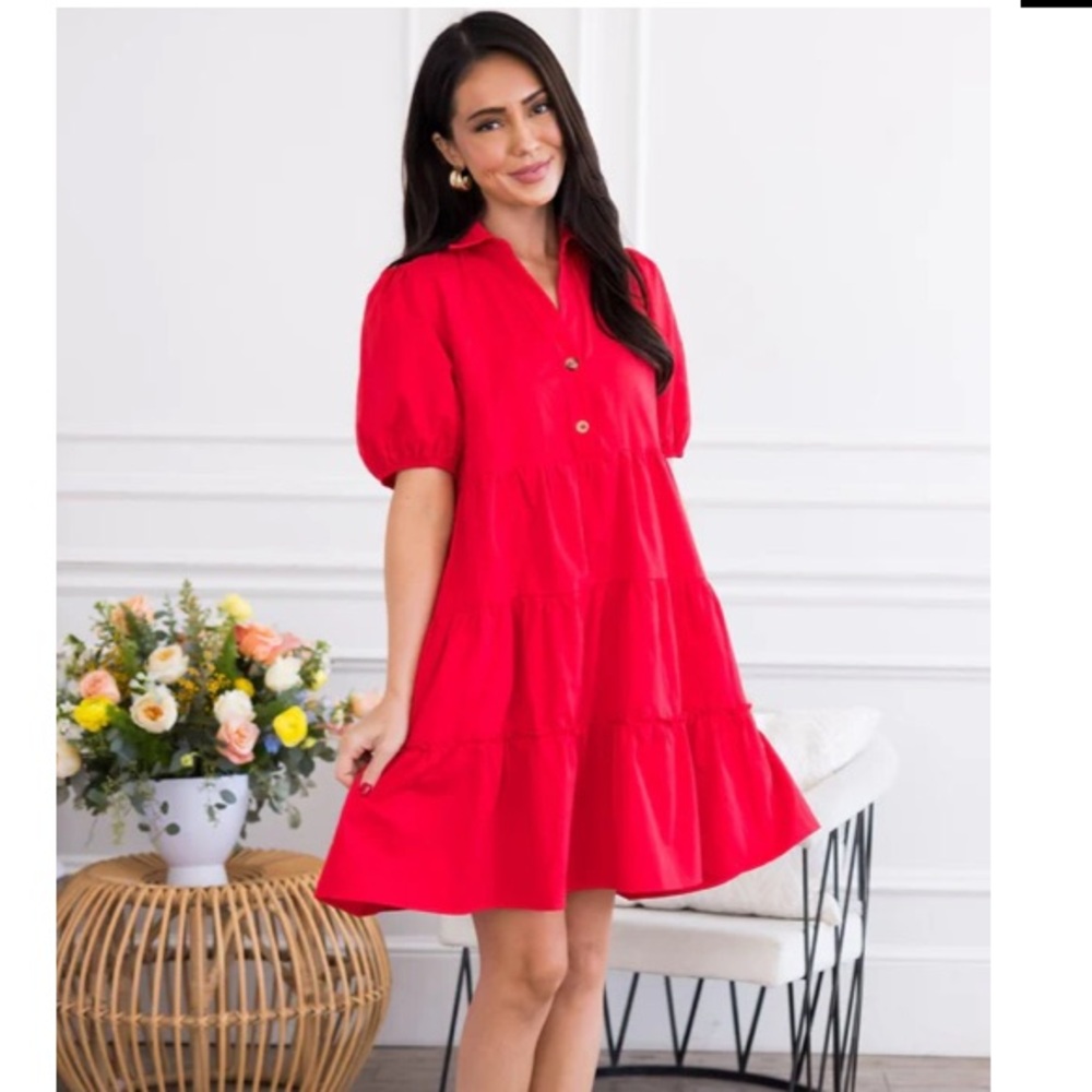 Chris & Carol Red Dress Maternity/Nursing Friedly